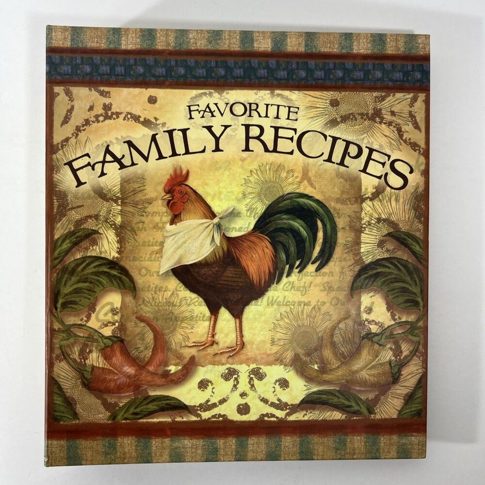Recipe Cards - Organizer - Binder - Vintage - Rooster - With 66 Blank Cards